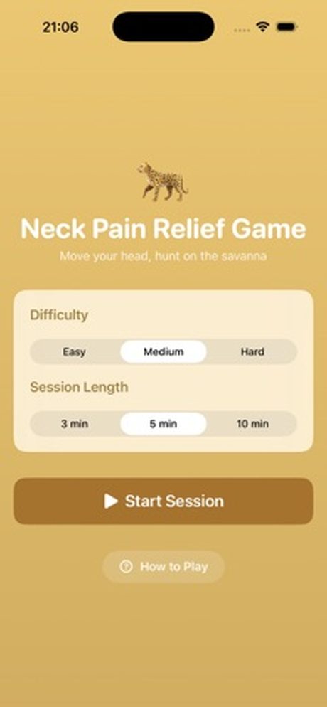 Neck Pain Relief Game — ARKit head-tracking exercise game
